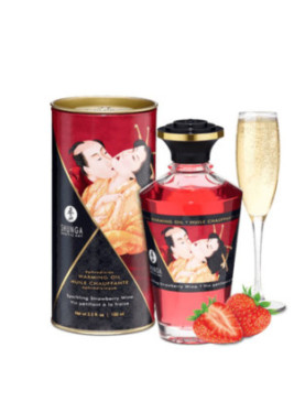 Huile chauffante fraise vin pétillant  comestible 100ml - CC812008
